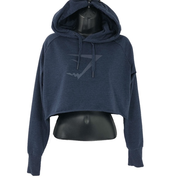 Gymshark Tops - Gymshark Cropped Hoodie Blue Women's Size Small
